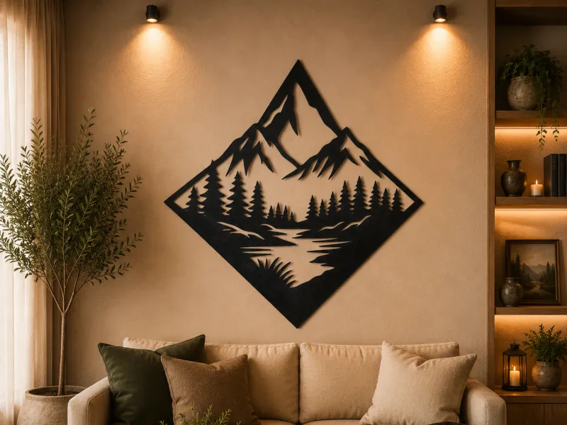 Mountain Forest Landscape 2D Wall Art