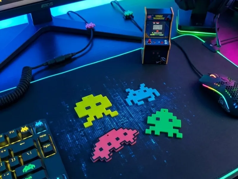 Space Invaders: 8-Bit Pixel Art Keychains