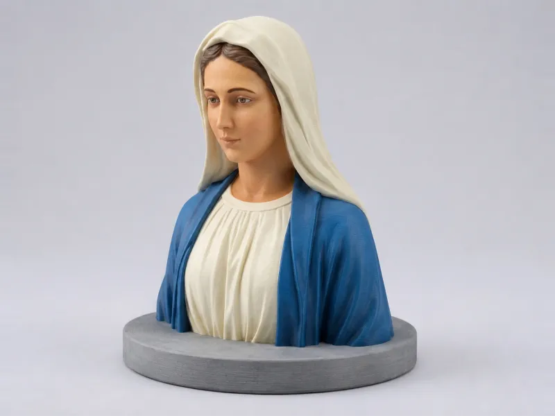 Virgin Mary Bust - Madonna Devotional Sculpture