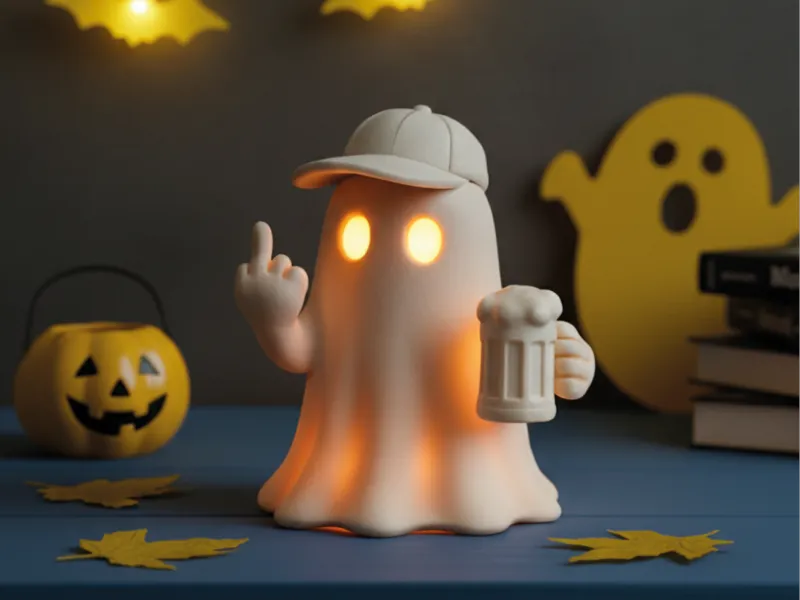 Middle Finger Ghost | Tealight Holder / Figurine Beer - Cap