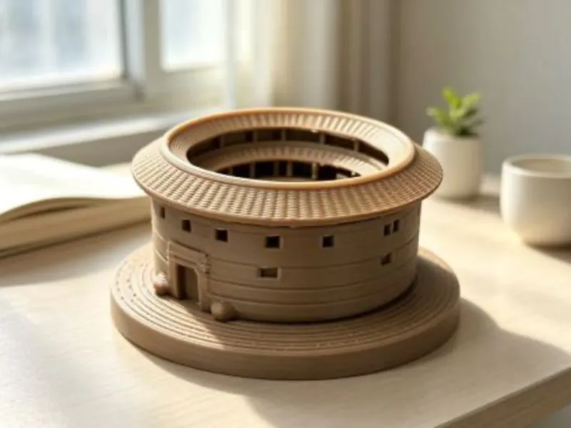 Fujian Tulou Figürü Heykelcik Masaüstü Dekorasyonu