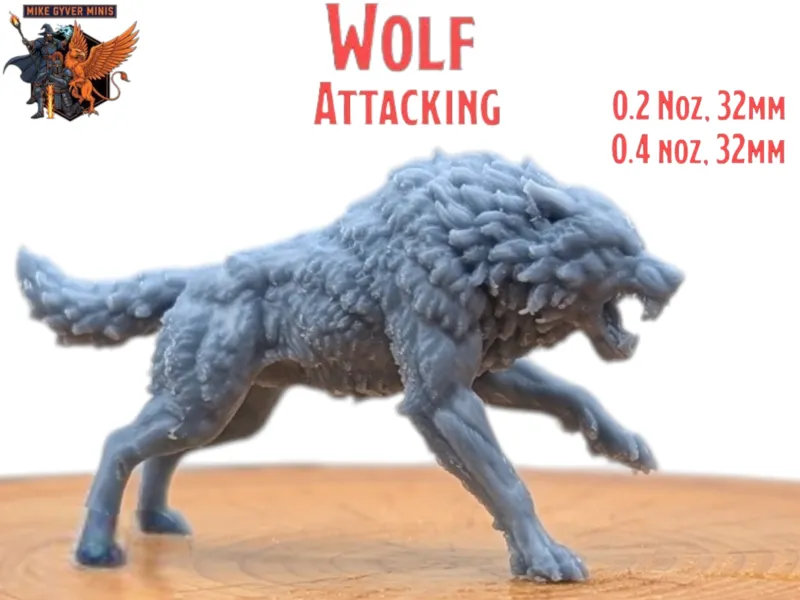 Wolf Attacking - MGM Print-Ready Mini