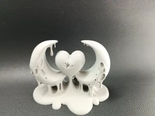 Moon Embrace Heart – Dark Romantic Decorative Ornament