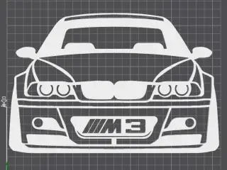 BMW M3 E46 Front - Silhouette Wall Decoration
