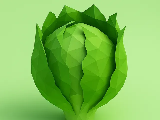 Low Poly Lettuce 3D Model
