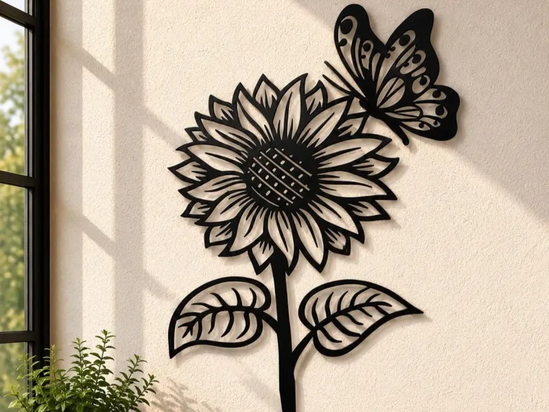WallArt - Butterfly Flower 022