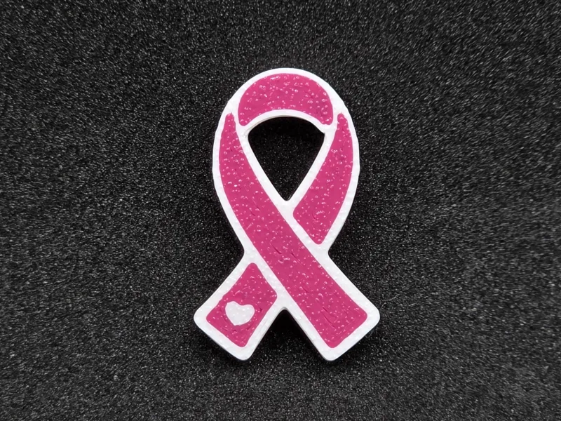 🎗️ Imán de Lazo Rosa con Corazón 🤍 – Concienciación sobre el Cáncer de Mama