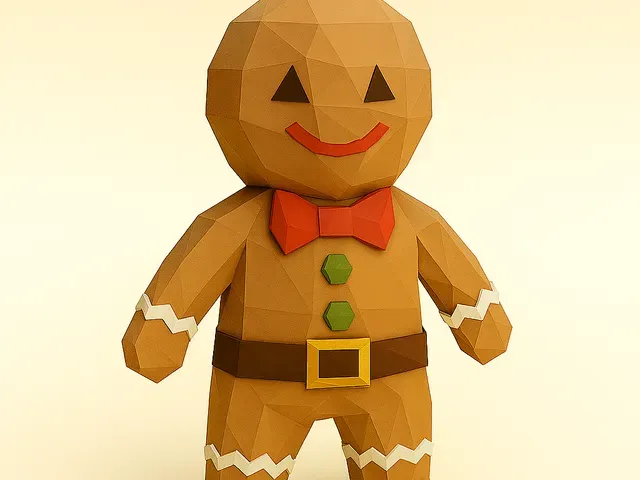 Low Poly Gingerbread Man 3D Model