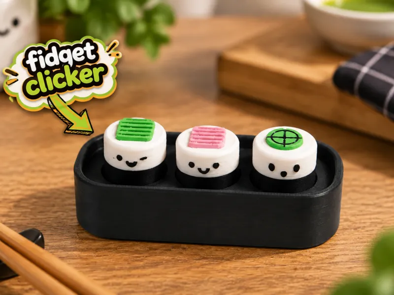 Kawaii Sushi Clicker Cute Fidget Toy Set