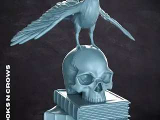 [FREE] Figure Sculpture "Books n Crows" Office Decoration