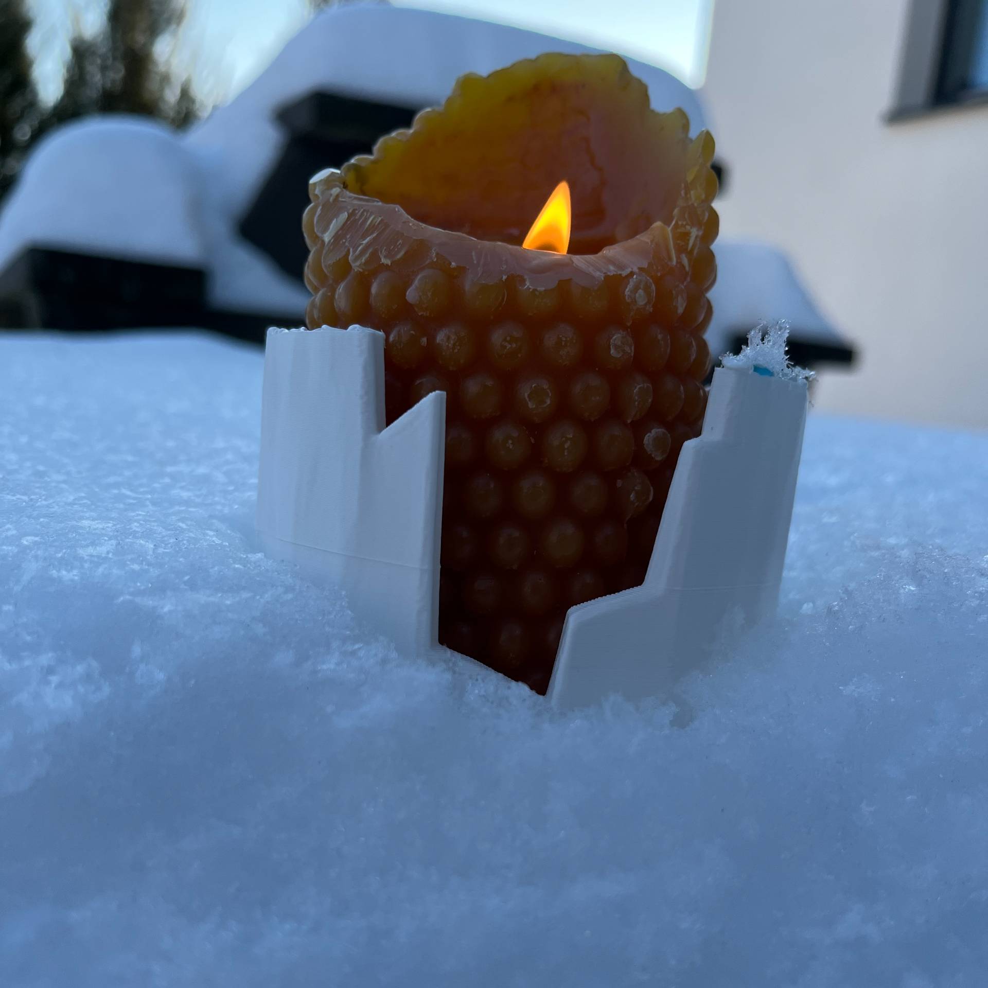 Winter ice candle holder
