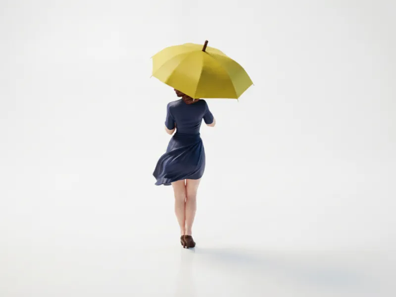 Umbrella Girl Figurine Female Figure 3D Printable