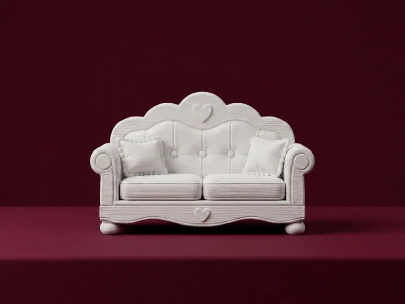 Dollhouse Miniature Sofa 3D Model