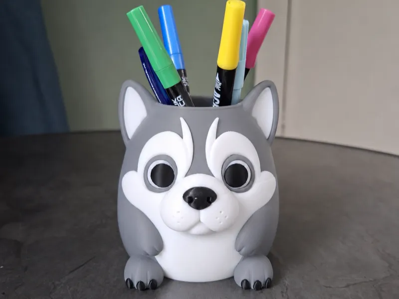Cute Husky Pen Holder