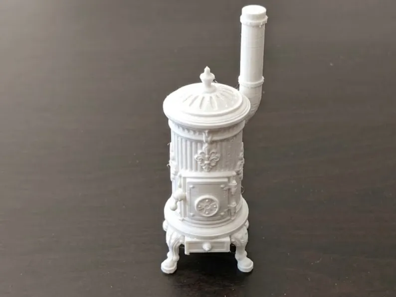 Antica stufa in ghisa - Miniatura realistica