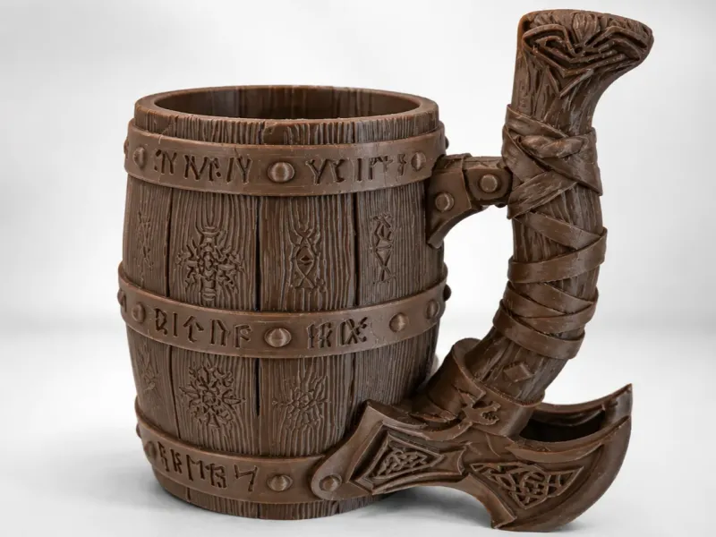 Cruche viking à manche en forme de hache