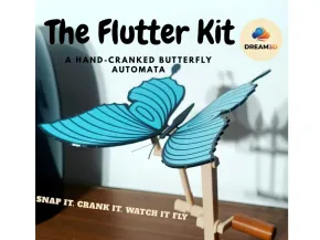 The Flutter Kit - a hand-cranked butterfly automata