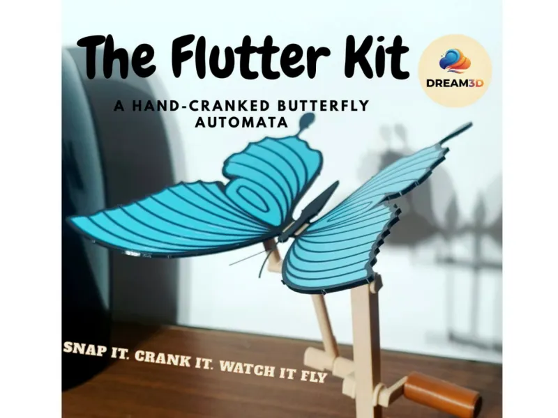 Le Kit Flutter - un automate de papillon à manivelle