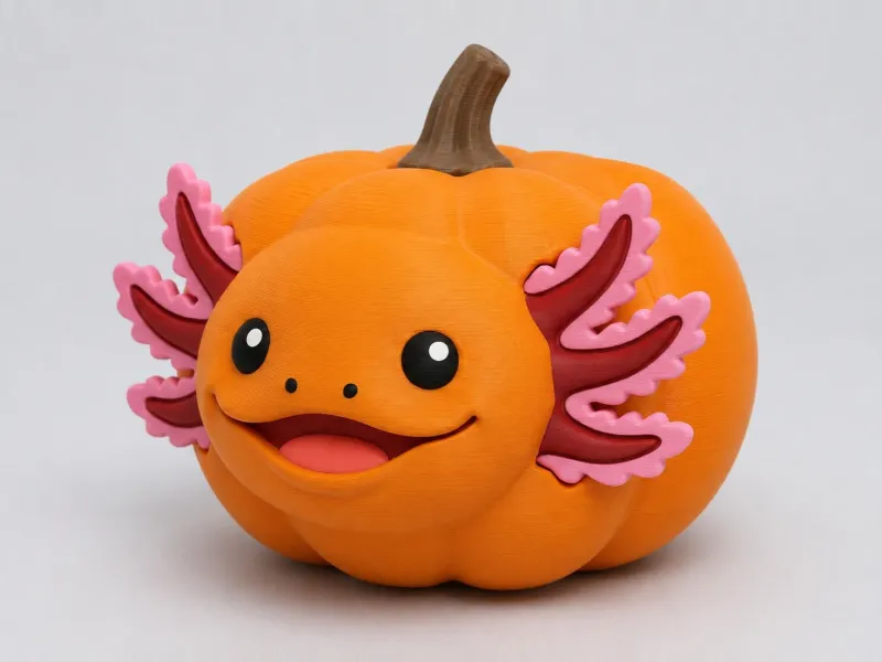 Axolotl Pumpkin - Cute Halloween Figurine