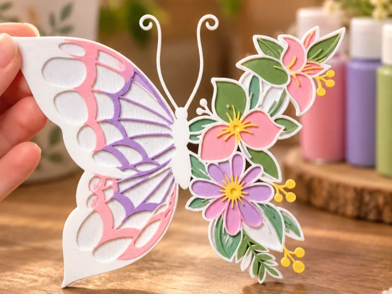 Paint Your Own Butterfly–Floral Coloring Decor