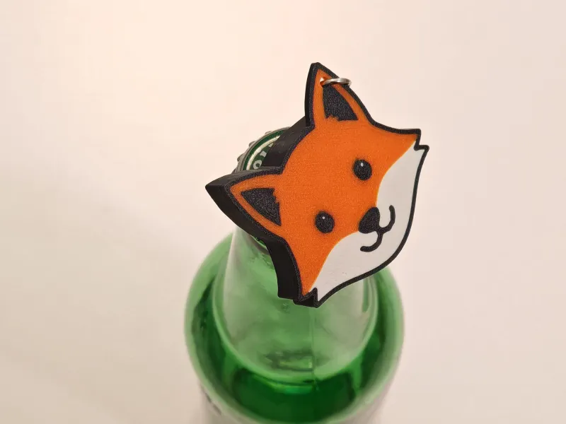 🦊귀여운 여우 병따개 열쇠고리 – 동물 3D 프린트
