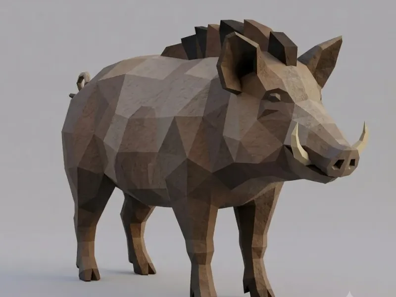 Low Poly Wild Boar
