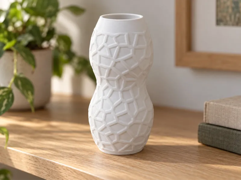 Vaso de Cabaça Dupla com Células de Voronoi