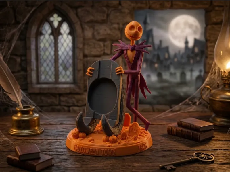 Spooky Halloween Skeleton Phone Stand