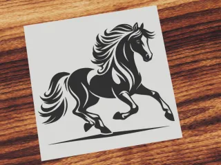 Majestic running horse silhouette art
