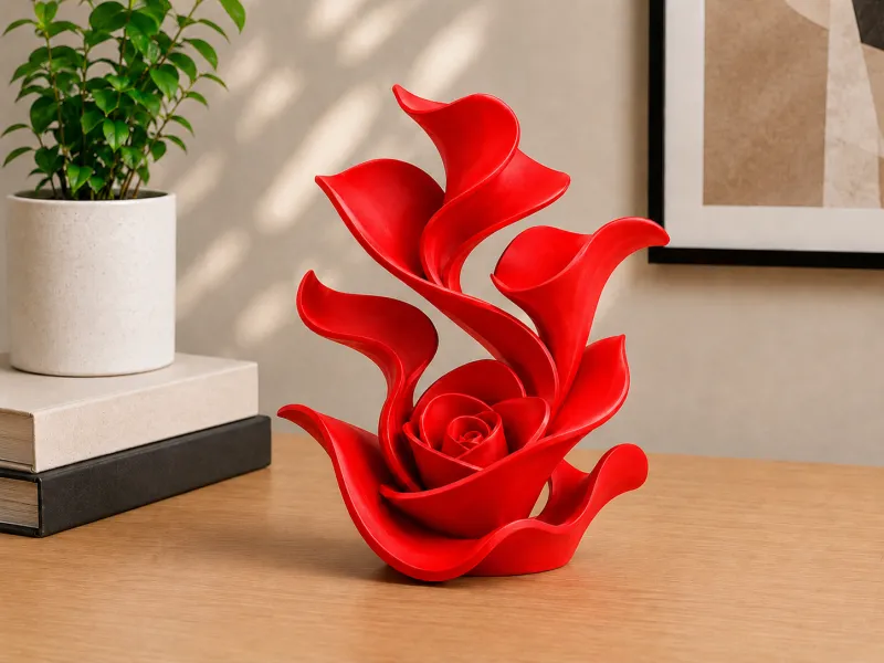 Modern Rose Petal Drift Sculpture