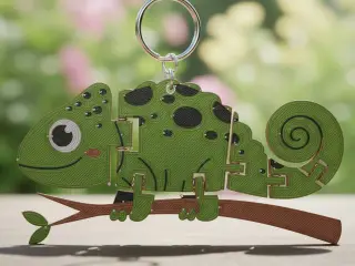 cute articulated chameleon