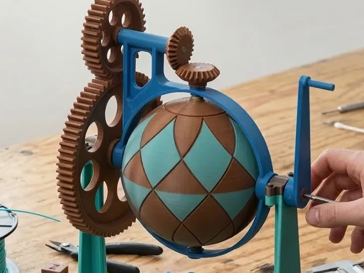 Hand-Cranked Mechanical Globe