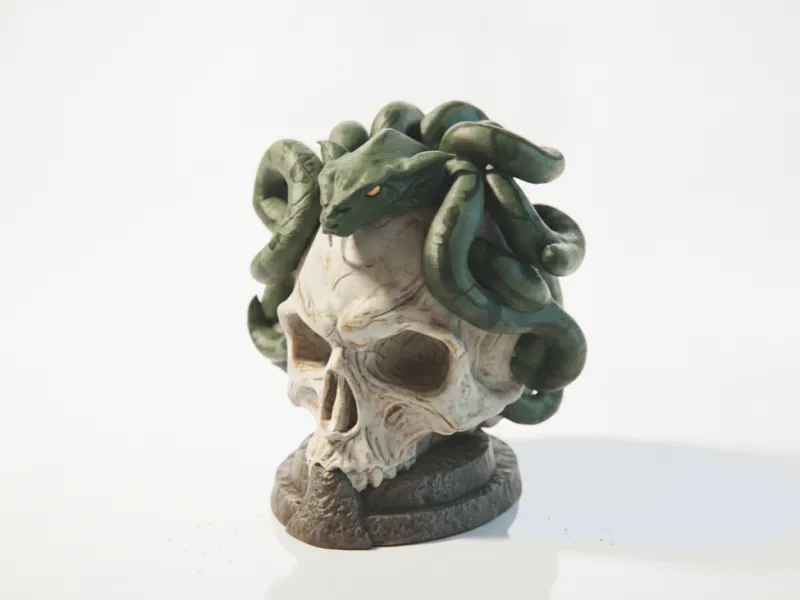 Medusa Skull Mythology Sculpture 3D Printable