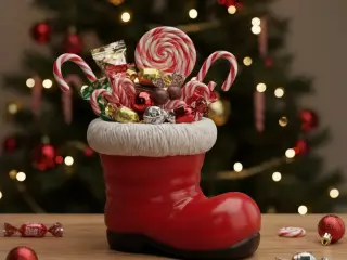 Santa's Boot Container: Festive Christmas Treat Holder