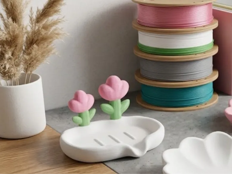 Spring Bloom: Saboneteira Estética Imprimível em 3D