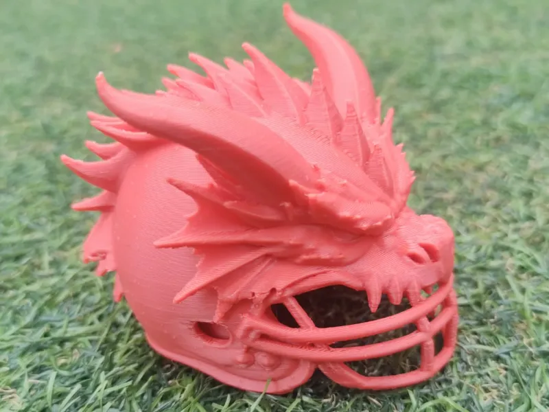 Horned Dragon Monster Sport Player Helmet Figurine