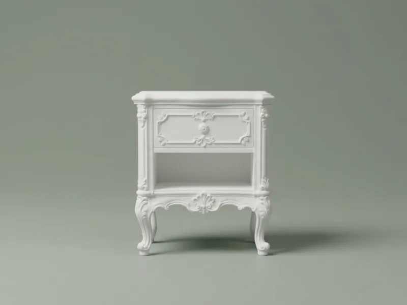 Noptieră Ornamentată – Mobilier pentru Case de Păpuși