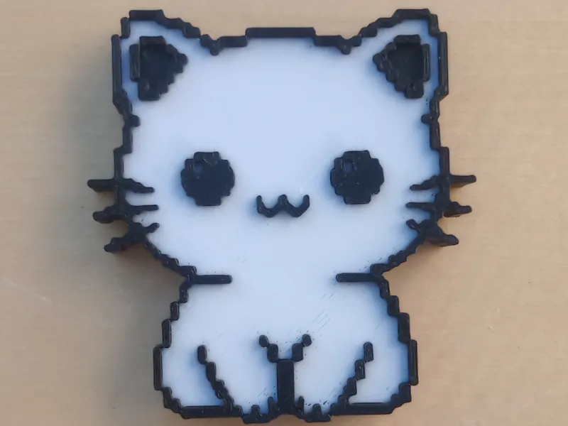 Llavero pixelado de gato adorable