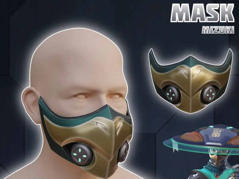 Mizuki Cosplay Mask from Overwatch 2
