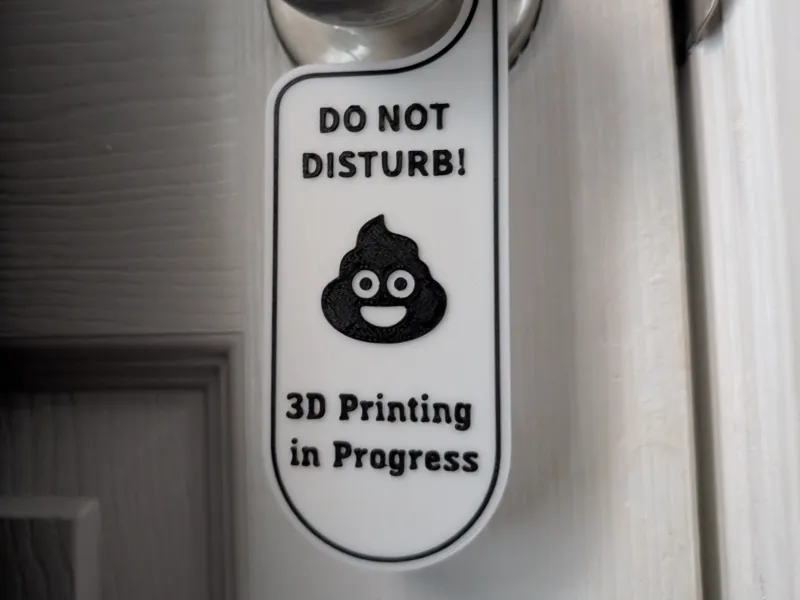 3D Printing In Progress Door Hanger