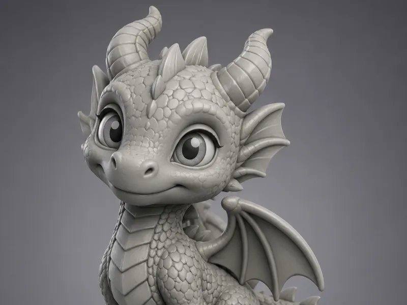 Adorable figurine de dragon chibi