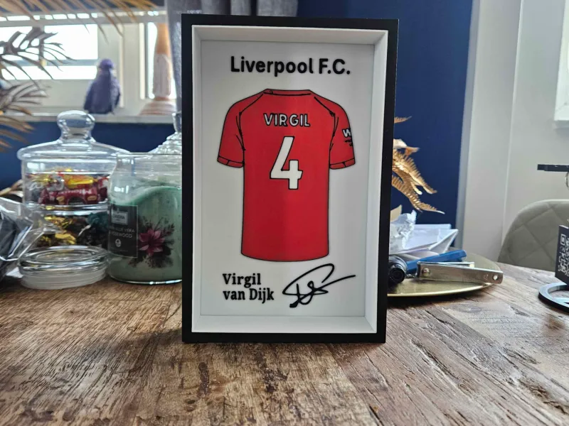 Liverpool FC Virgil van Dijk Jersey display
