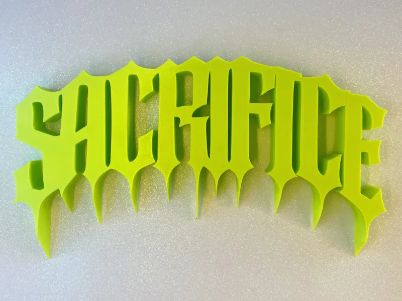 Sacrifice Gothic Wall Sign - Dripping Streetwear Word Art