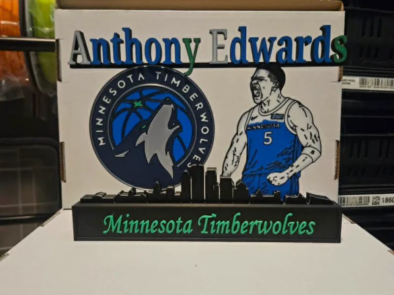 Présentoir Anthony Edwards des Minnesota Timberwolves