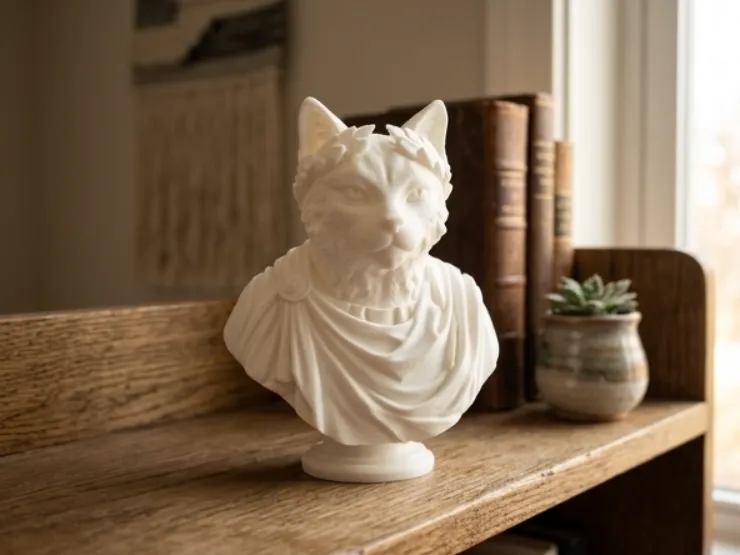 Cesare il Gatto - Statua classica di animale per arredamento casa