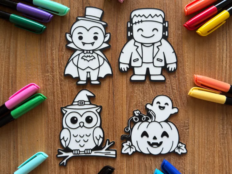 Pratos de Colorir para Crianças - Halloween V2