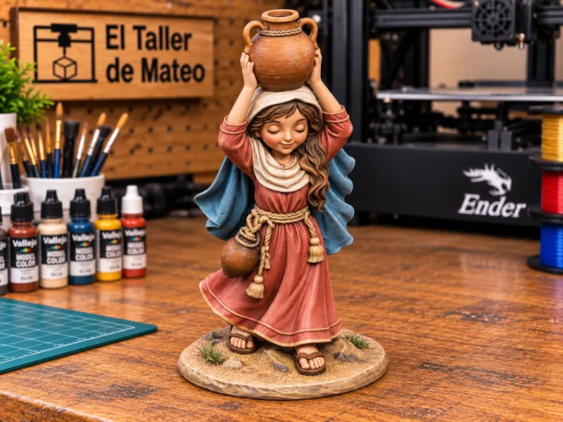 Mujer con Cántaro sobre la Cabeza – El Taller de Mateo