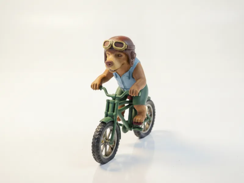 犬パイロット バイク フィギュア 動物 3Dプリント