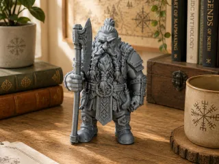 Nordic Dwarf Warrior-Detailed Fantasy Miniature