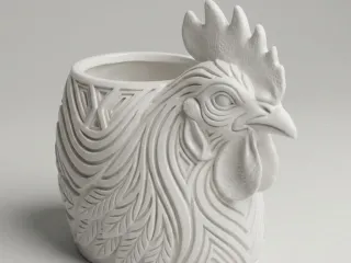 Huhn Kopf, Hexa Design - Behälter - Blumentopf